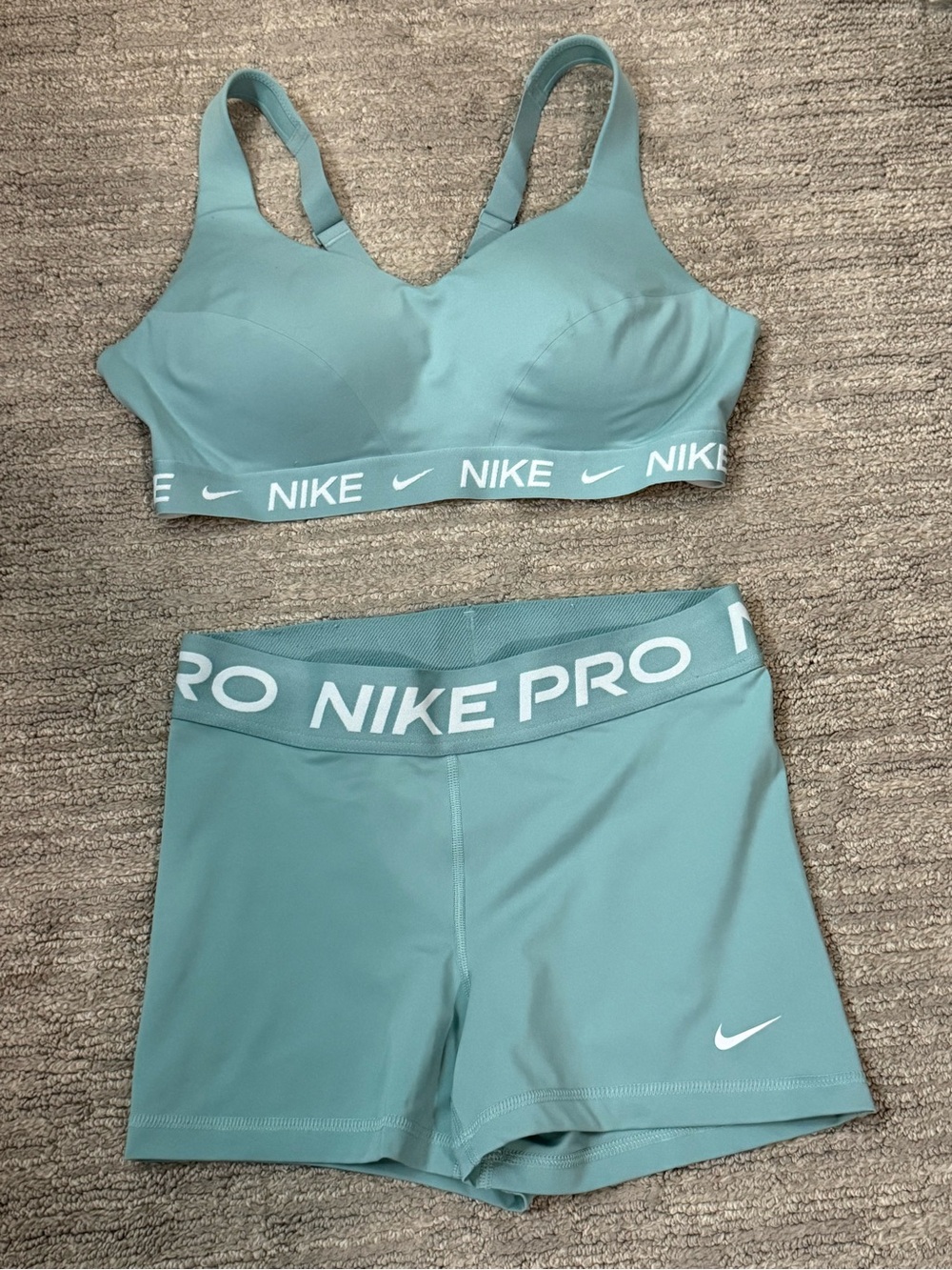 Nike Pro Women's 365 3 Inch Shorts and Indy High Support Sports Bra set